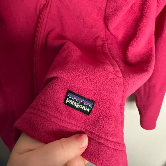 Patagonia Women's Pink Micro D Zip Up Long Sleeve Jacket - Size L Large‎ - Picture 4 of 5